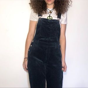 Forever 21 corduroy navy overalls